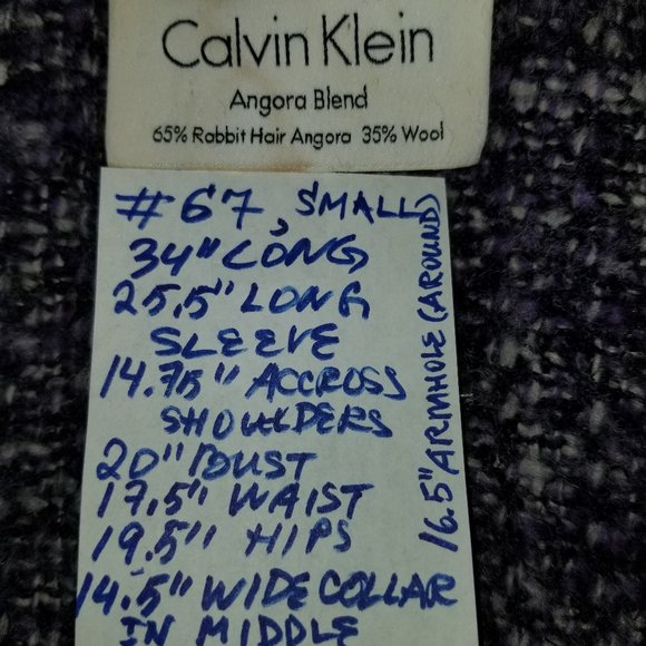 ✅#67 NWOT CALVIN KLEIN PURPLE FRINGE TWEED JACKET - Picture 7 of 9